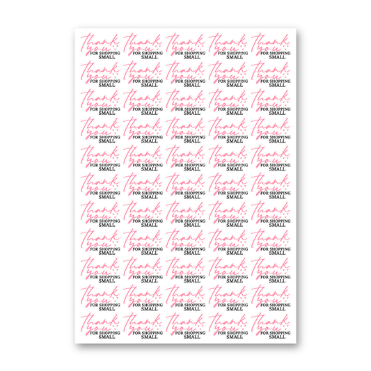 Thank You For Shopping Small Sticker Sheets - Style 1